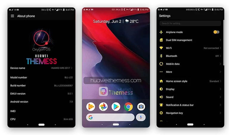 OnePlus Theme for EMUI 5.0/5.1/8.0/8.1 and MagicUI
