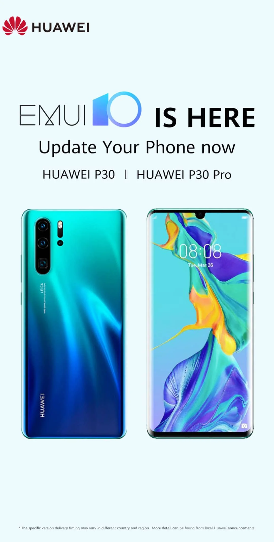 Huawei P30 and P30 Pro have received EMUI 10 update.