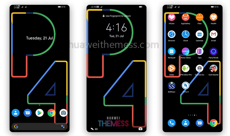 Google Pixel 4 Dark Theme for EMUI 10/9 | Huawei Devices Themes and MagicUI Themes