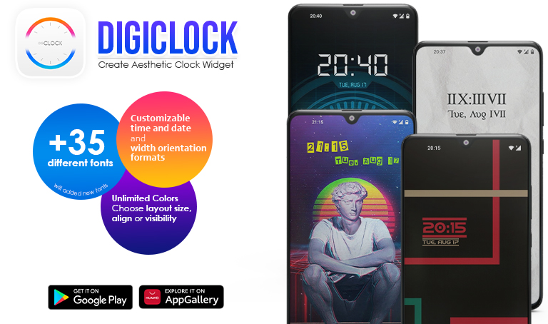 DigiClock: Customizable Aesthetic Clock Widget